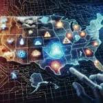 "AI-powered regional disaster alert system demonstration by Google News, showcasing alerts for natural disasters in U.S. feeds."