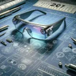 "Samsung AR glasses prototype displayed on a table, showcasing sleek design and advanced technology features, as the company prepares for a 2026 launch."