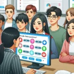 "Teacher using Zoom's Classroom Quiz Mode on a laptop during an online lesson, showcasing new interactive features designed for engaging student assessments in virtual classrooms."